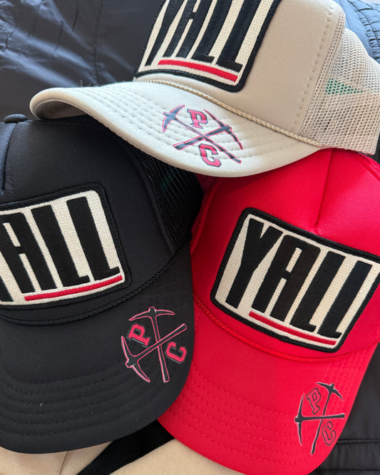 YALL Patch Trucker Hat with Miner Logo