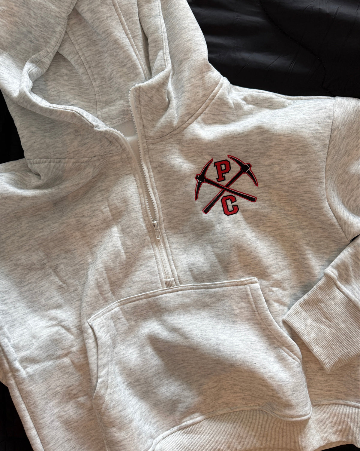 Women's Heather Grey Embroidered Hoodie