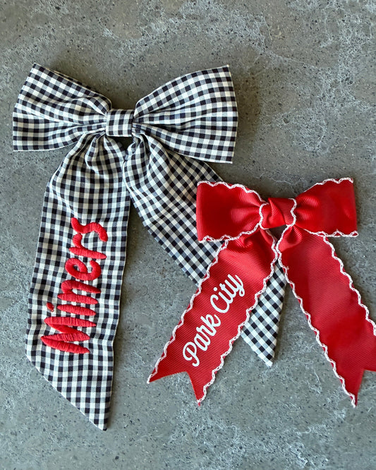 Hair Bows, Park City Red and Miners Gingham
