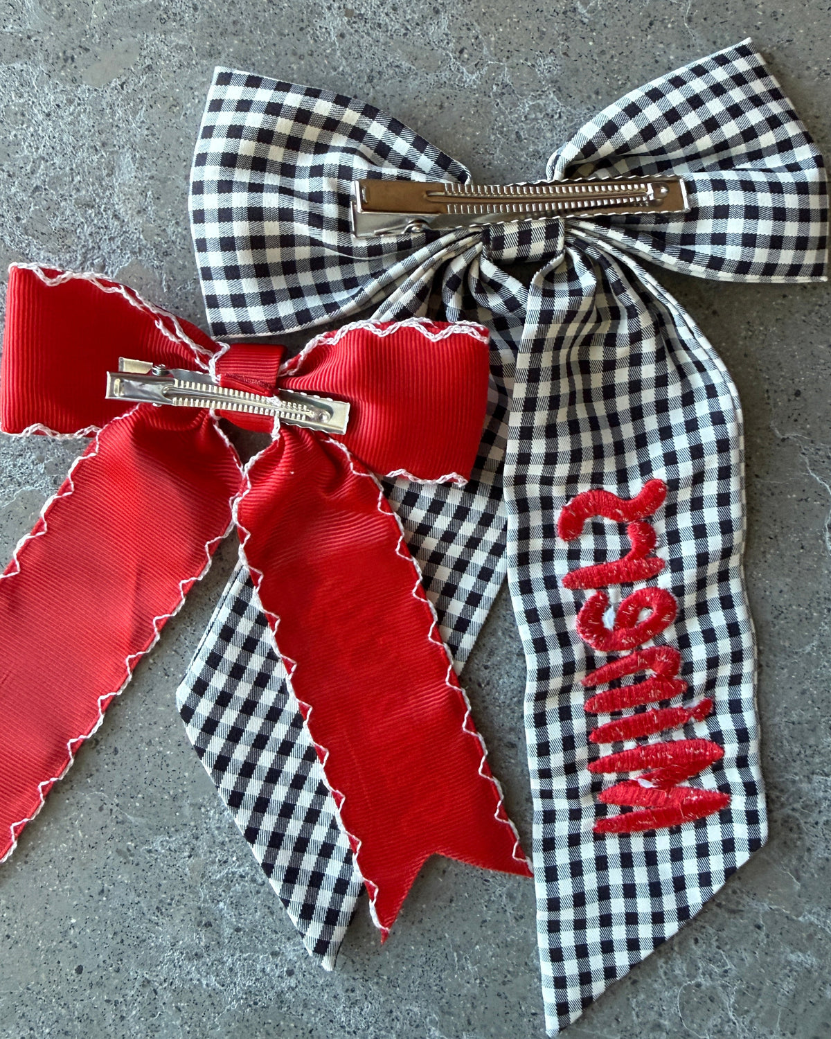 Hair Bows, Park City Red and Miners Gingham