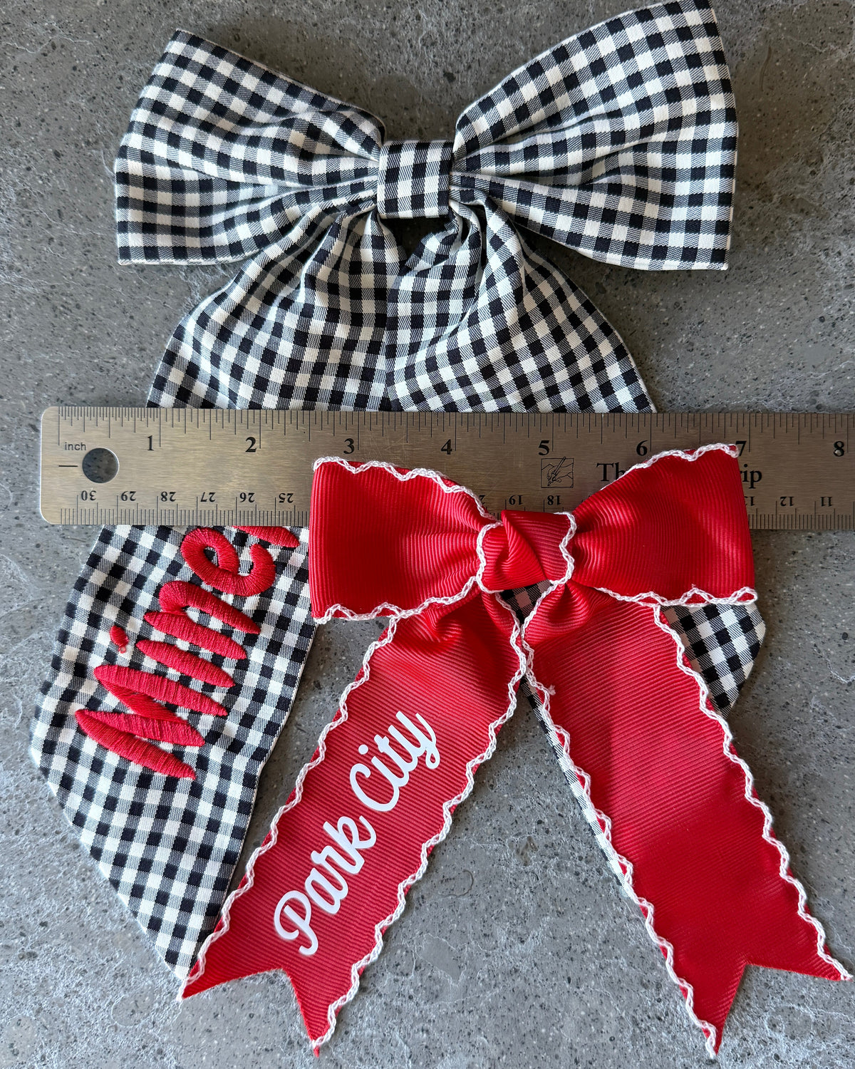 Hair Bows, Park City Red and Miners Gingham