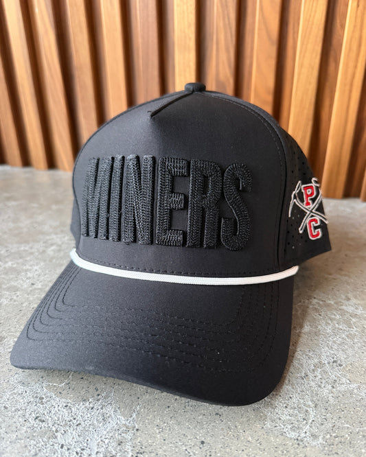 MINERS Chainstitch Black/Black Athletic Snapback Hat