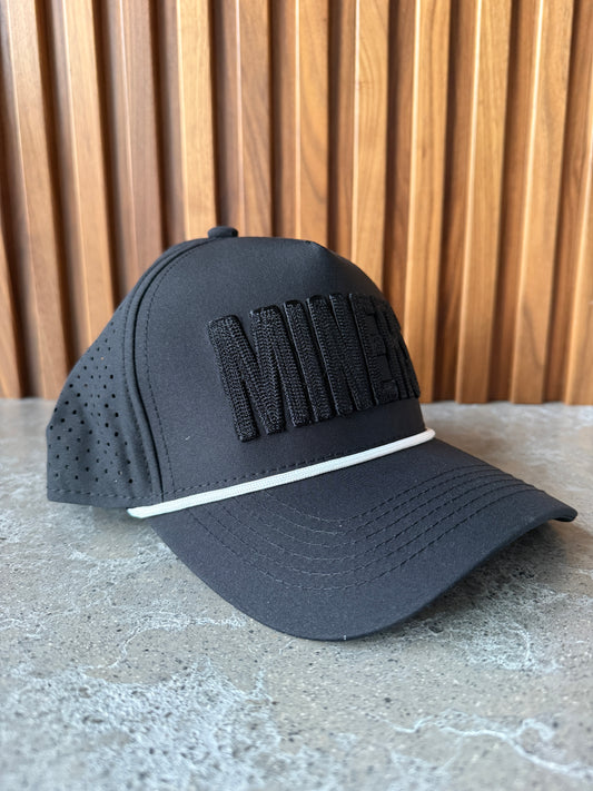 MINERS Chainstitch Black/Black Athletic Snapback Hat