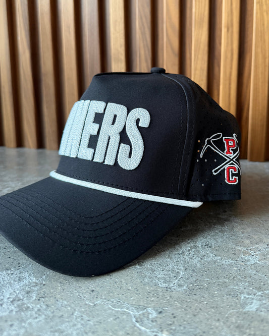 MINERS Chainstitch Black/White Athletic Snapback Hat