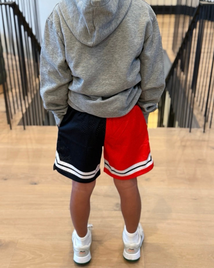 Park City Mesh Shorts, Black and Red Colorblock, 2025 Style SALE